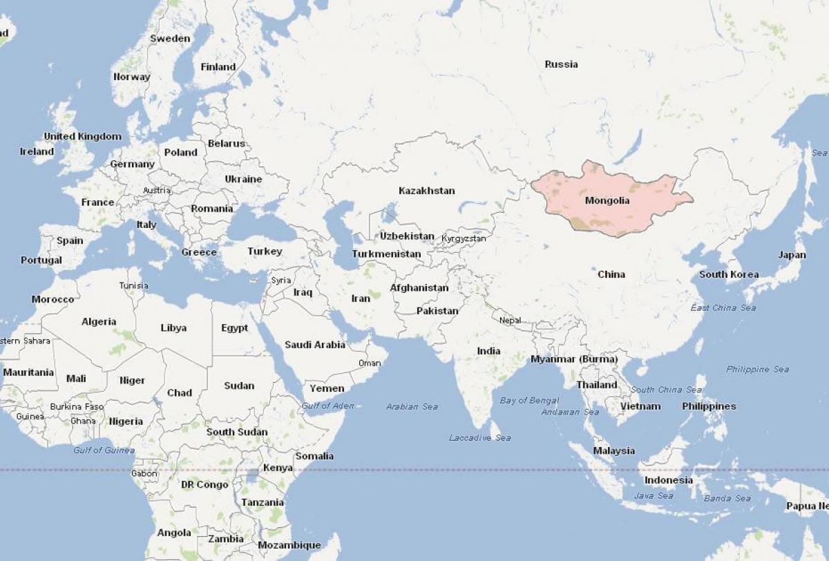 mapa Mongolsko mapu ázie