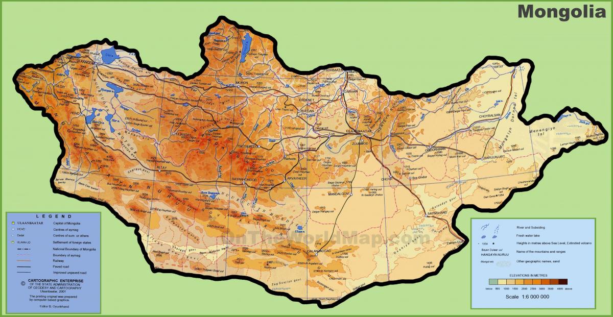 Mongolsko mape polohu
