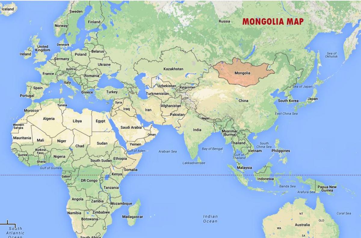 svet mapy zobrazujúci Mongolsko
