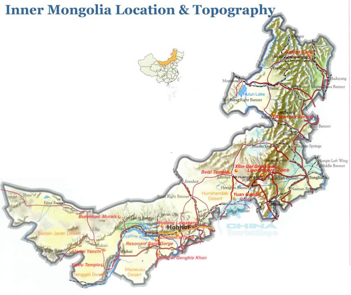 vonkajšie Mongolsko mapu