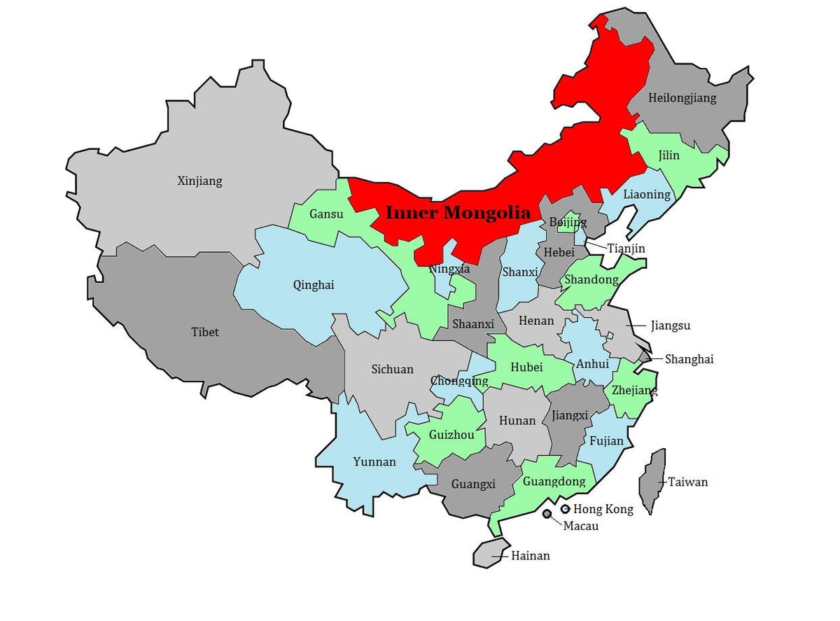 mapa Mongolsko kraj