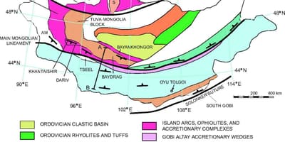 Mapa geologická mapa Mongolsko
