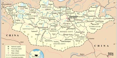 Mongolsko krajiny mapu