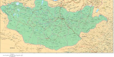 Mapa Mongolsko cesty