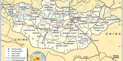 Mongolsko turistické mapy