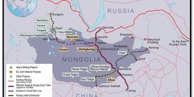 Mongolskej železničnú mapu